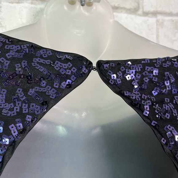 Caché Purple Sequin Fitted Black Dress - Picture 8 of 14